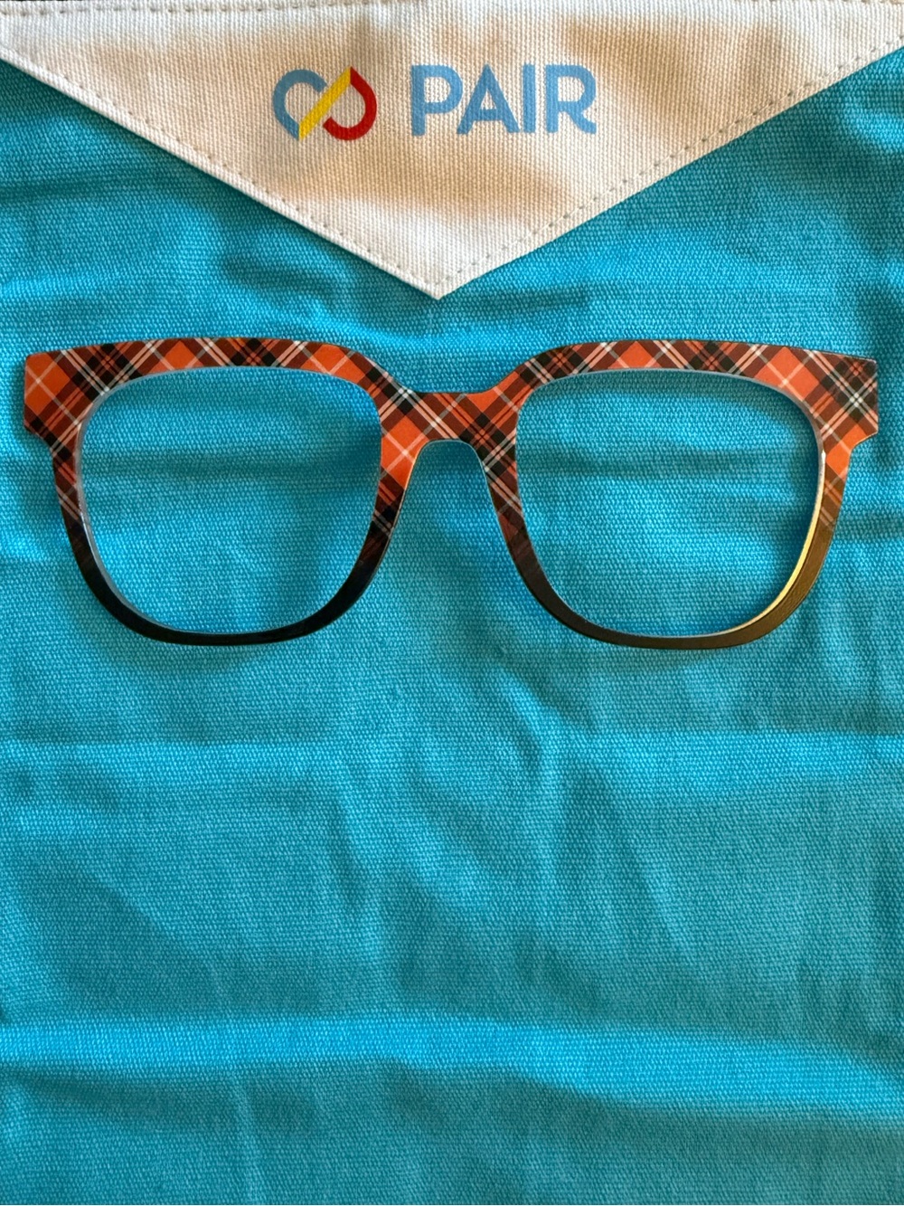 PAIR Eyewear Murphy Orange Plaid Split Topper